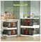 76 Quart 2pcs Stackable Storage Bins, Extra Large Collapsible Bins with Wheels and Double Doors, Gray